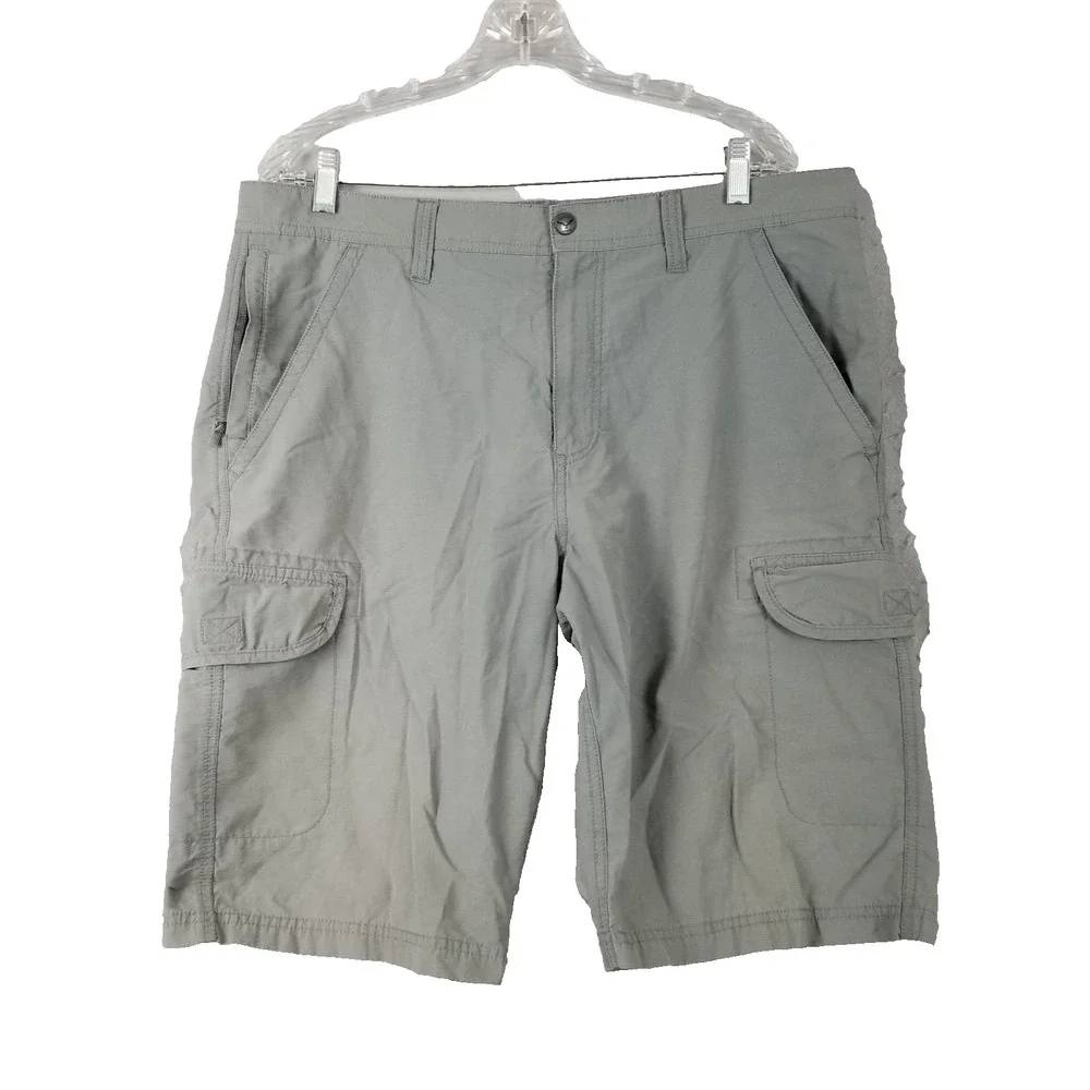 Hawke & Co‎ Shorts Mens 36 Gray Cargo Outdoor Lightweight Ripstop Pockets Nylon